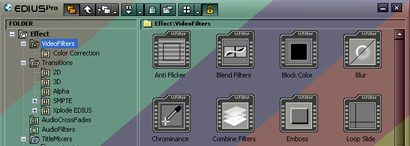 EDIUS Effects Folders / custom GUI colors