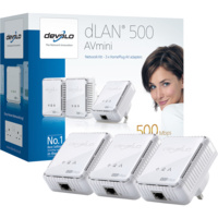 dLAN 500 AVmini Network Kit (3 Adapter, wei)
